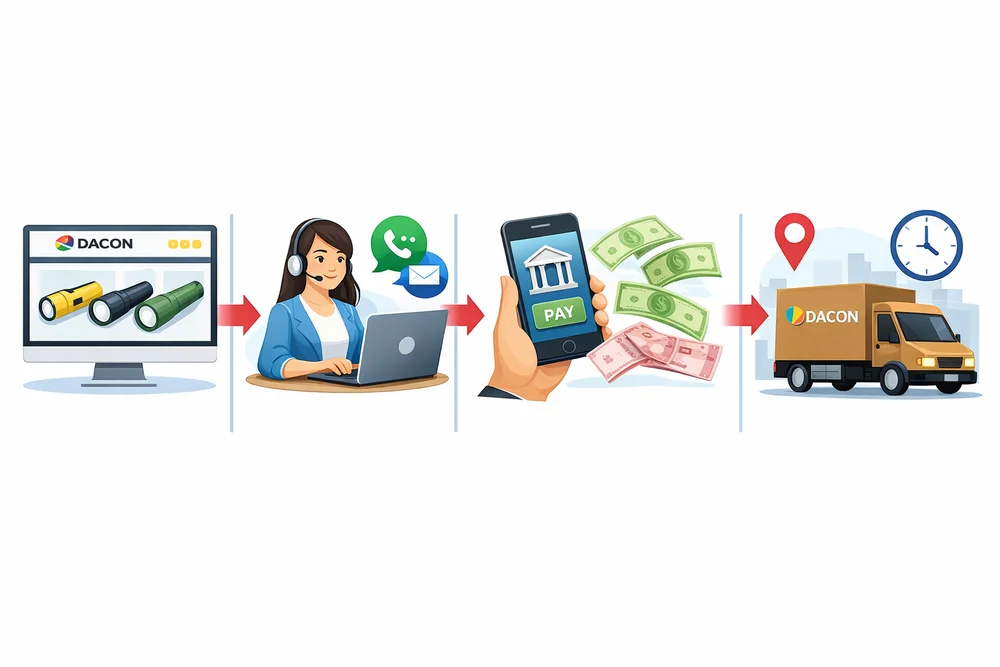 วิธีสั่งซื้อไฟฉาย Pelican ออนไลน์จากเว็บไซต์ Dacon Trading